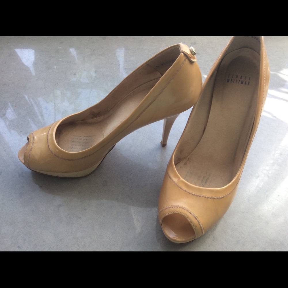 Stuart Weitzman Avignon Peep Toe Platform Heels - image 1